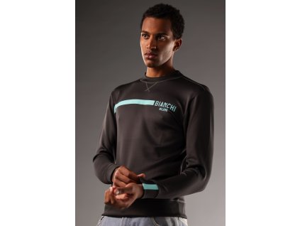 BIANCHI mikina SWEATSHIRT scuba stripe šedá