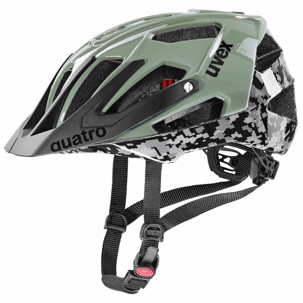 Cyklistická helma UVEX QUATRO, PIXELCAMO - OLIVE (Velikost 56-60)