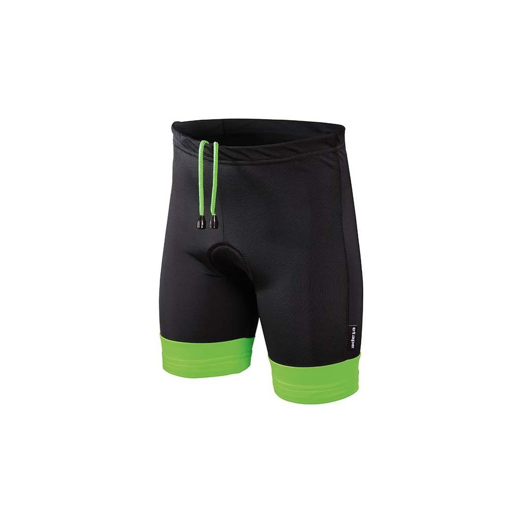 Etape - dětské kalhoty JUNIOR s vložkou, černá/zelená (Velikost 116/122)