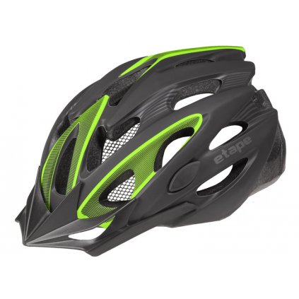 Etape – cyklistická přilba BIKER, černá|zelená mat (Velikost L/XL 58-61 cm)