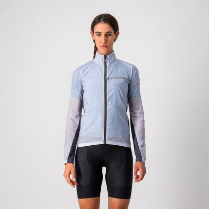 Dámská cyklistická bunda CASTELLI Squadra Stretch, silver gray/dark gray (Velikost L)