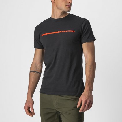 Pánské triko CASTELLI Ventaglio Tee, black/red (Velikost L)