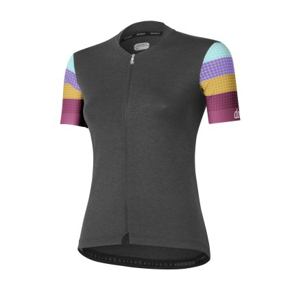Dámský cyklistický dres Dotout Elite W Jersey-melange dark grey (Velikost L)