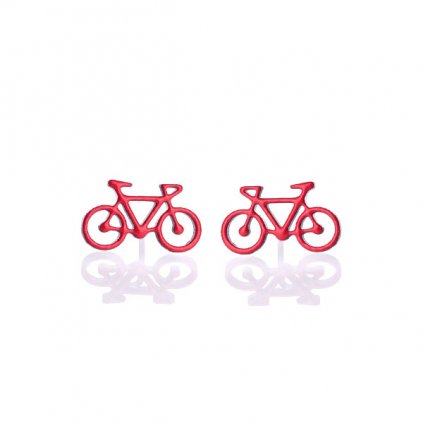 red bike earrings