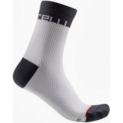 Dámské cyklistické ponožky CASTELLI Velocissima 12, white/dark grey (Velikost L/XL)