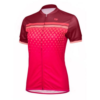 Dámský letní cyklistický dres ETAPE DIAMOND, bordeaux/růžová (Velikost L)