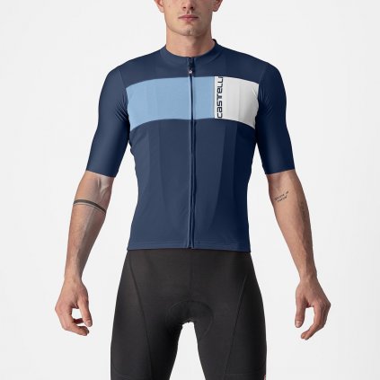 Pánský letní cyklistický dres CASTELLI Prologo 7, belgian blue (Velikost L)