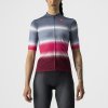 Dámský letní cyklistický dres CASTELLI Dolce, light steel blue/bordeaux (Velikost L)