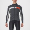 Pánská cyklistická bunda Castelli Mortirolo 6S, dark gray/silver gray-red reflex (Velikost L)