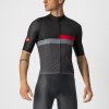 Pánský cyklistický dres CASTELLI A Blocco, light black/red-dark gray (Velikost L)