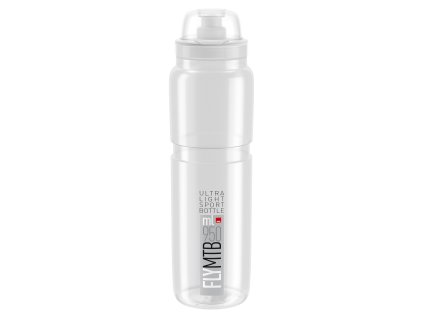 fľaša ELITE FLY MTB transparentná šedé logo 950 ml