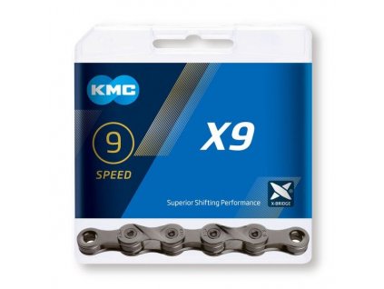 retaz KMC X9 9-rýchlostná 114 čl grey
