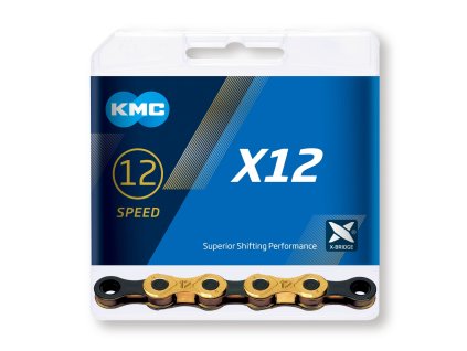 retaz KMC X12 TI-N GOLD/BLACK 12-rýchl. 126 článkov