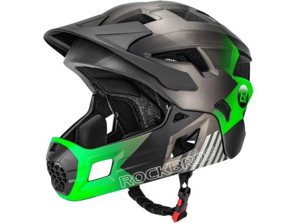 prilba ROCKBROS čierno-zelená M 54-58 cm