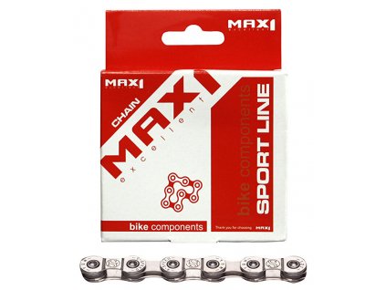 řetěz MAX1 9 speed, 116L, stříbrný, se spojkou