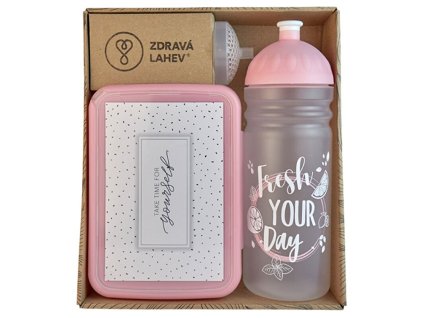 Zdravá láhev sada Fresh růžová