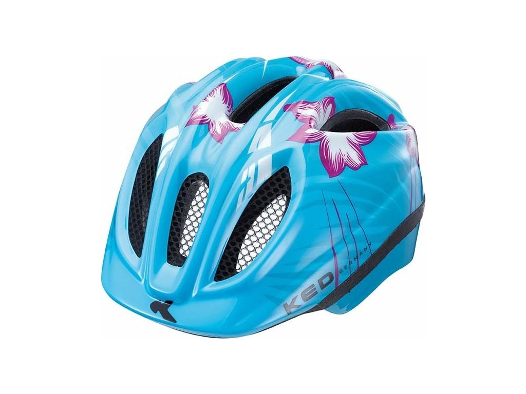přilba KED Meggy XS sv.modrá s květinou 44-49 cm