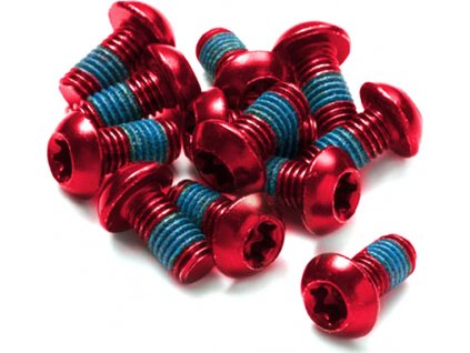 Šrouby na kotouče Reverse Steel M5 x 10 mm, Torx 25, 12 ks Red
