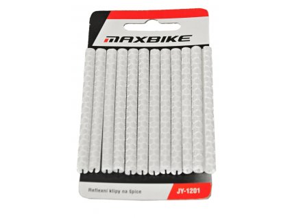 klipy na špice reflexní stříbrné MAXBIKE odrazka
