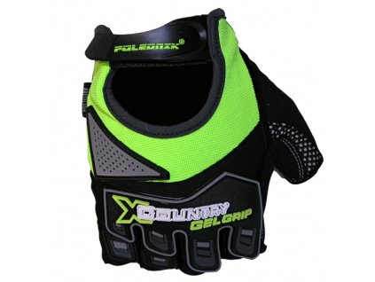 rukavice X-country černo-zelené fluo vel.S