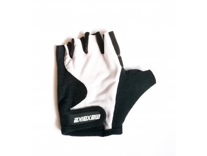 Unisex rukavice na kolo Maxbike bílo černé