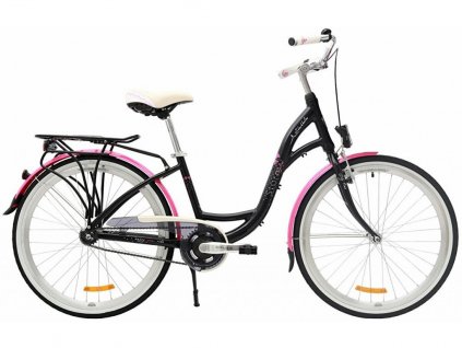 kolo STORM Stockholm 26" 3 rychlostní black + pink velikost 15"