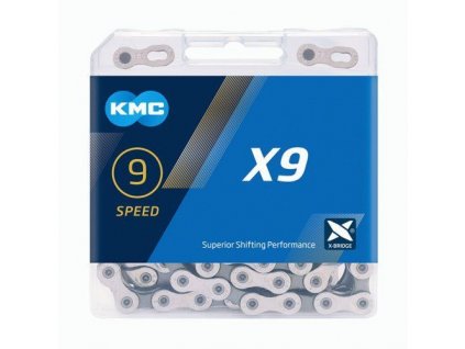 Řetěz KMC X9 stříbrno/šedý box 122čl