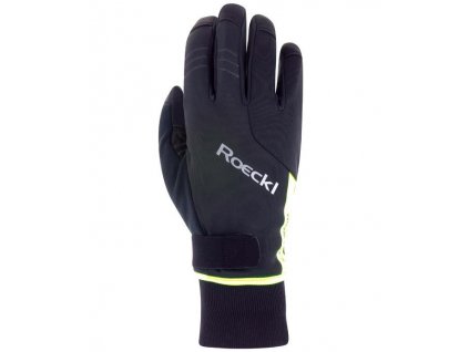 ROECKL VILLACH 2 Zimné cyklistické rukavice čierna/fluo žltá