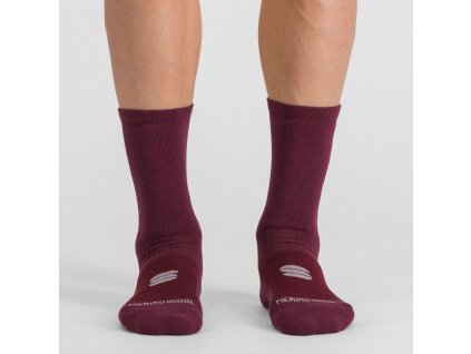 Sportful Merino Wool 18 ponožky vínové/čierne
