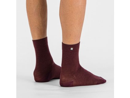 Sportful Matchy Wool dámske zimné ponožky vínové