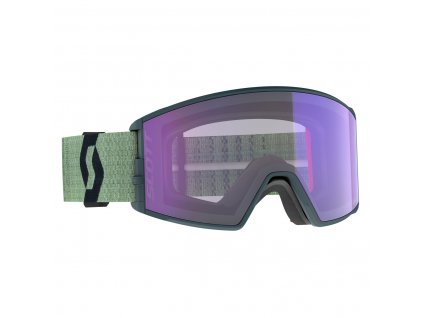 Scott React Ls Soft Green/Blue Chrome Lyžiarske Okuliare