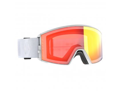 Scott React Ls Mineral White/Red Chrome Lyžiarske Okuliare