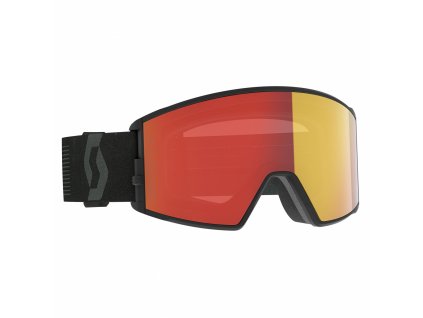 Scott React Mineral Black/Red Chrome Lyžiarske Okuliare