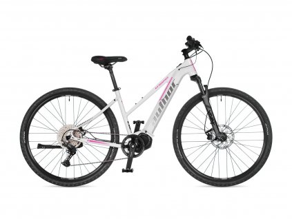 Author Enigma 2025 Biela/Strieborná/Ružová | Trekingový elektrobicykel
