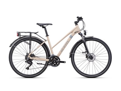 T225.234 damsky trekingovy bicykel ctm bora 2 0 matna svetlobezova siva 2025 cykloshop