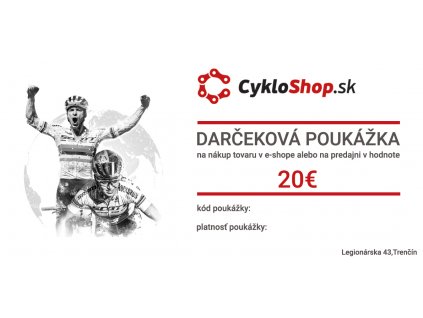 DARČEKOVÁ POUKÁŽKA V HODNOTE 20€ (elektronická)