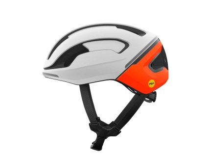 POC Omne Beacon MIPS Hydrogen White/Fluorescent Orange Matt | Cyklistická prilba (Veľkosť (cm) 50-56 (S))
