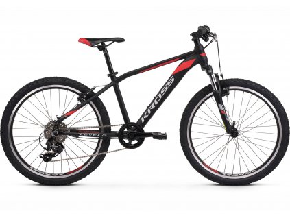 Kross LEVEL JR 2.0 (Black/red/silver) 2022 (Průměr kol 24", Výška rámu 36 cm / 14.2")