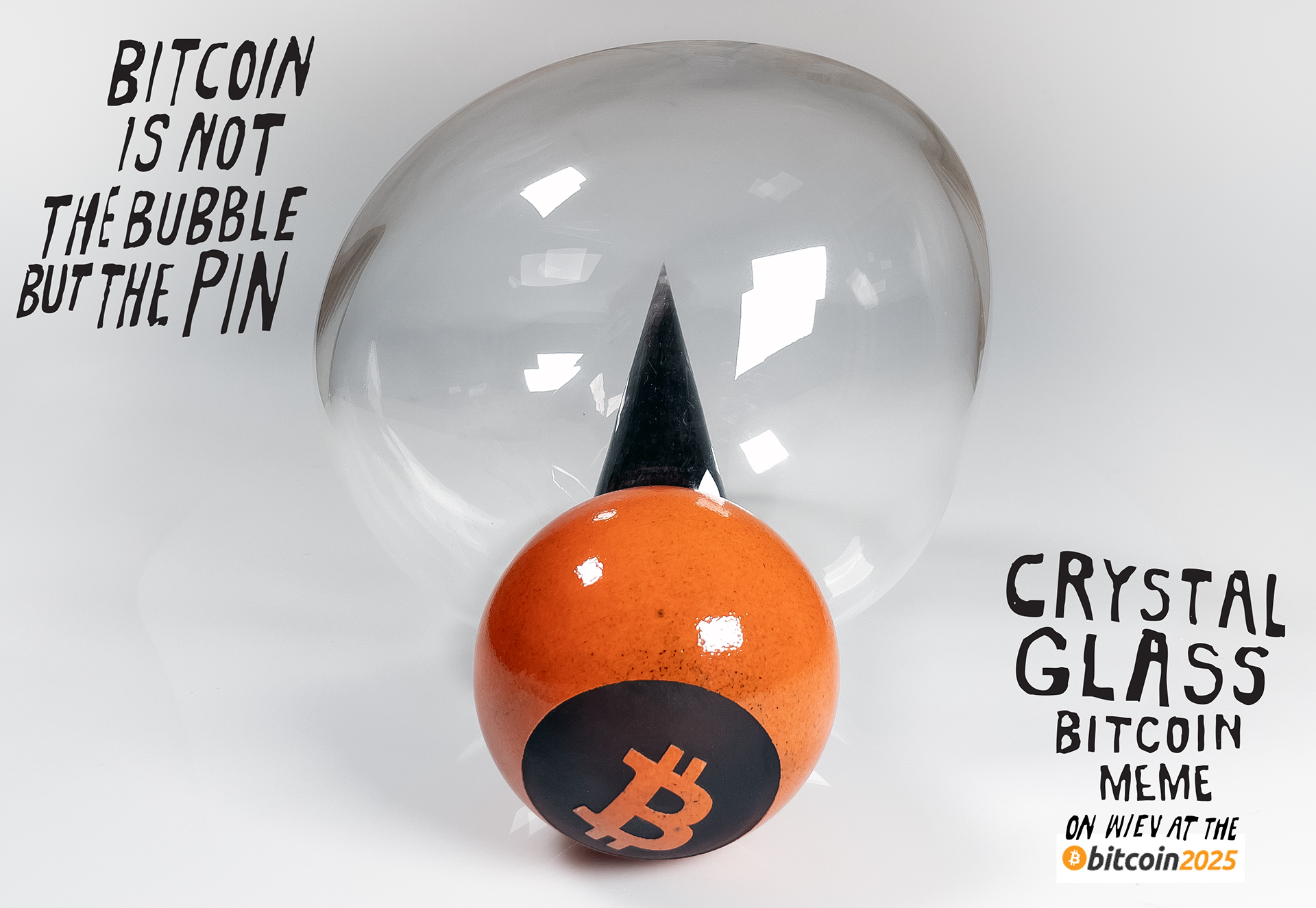 Crystal Glass Bitcoin Meme