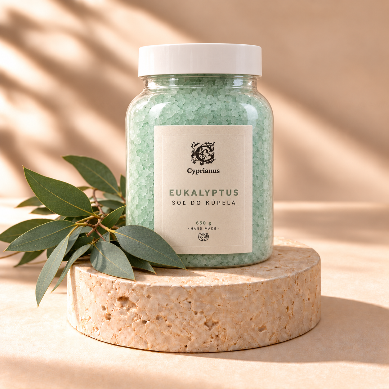 Soľ do kúpeľa Eukalyptus 650 g od Cyprianus