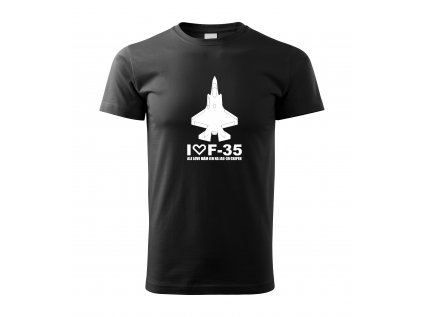 F35 bílá 1 pánské tričko černé