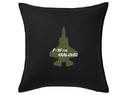F35 khaki 4 polštář černý