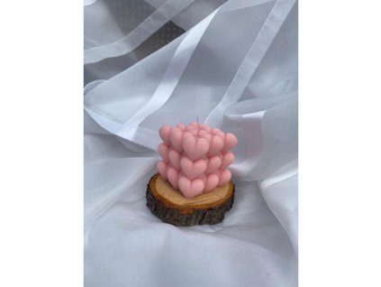 heart cube ruzova