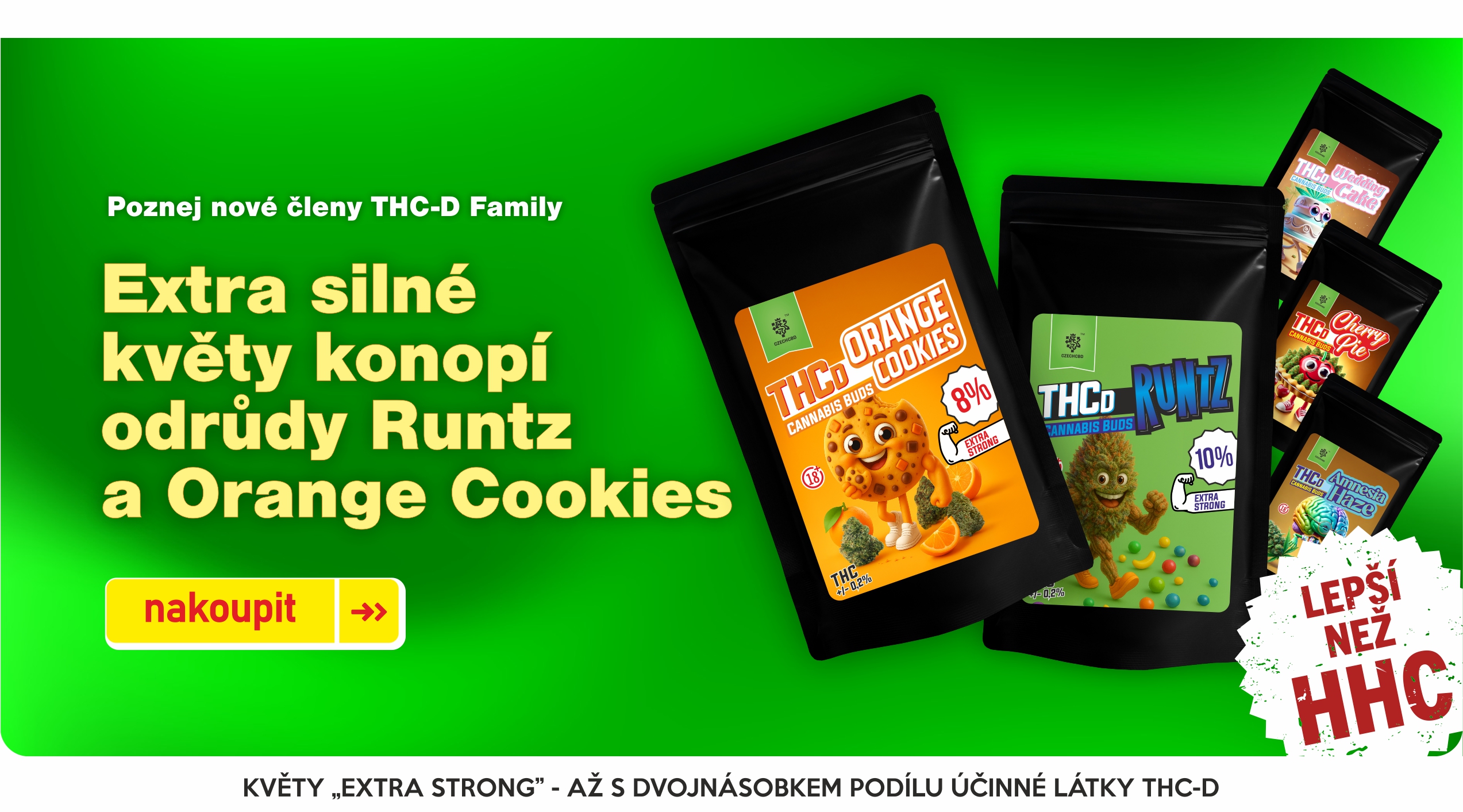EXTRA STRONG THC-D květy konopí, Orange Cookies 8%, Runtz 10%, 1g, 5g, 10g, 100g, 1000g | czech-cbd.cz