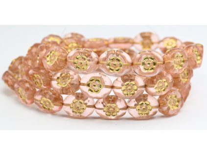 Flowers in oval 14x11mm - Pressed beads