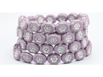 Flowers in oval 14x11mm - Pressed beads