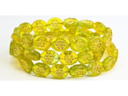 Flowers in oval 14x11mm - Pressed beads