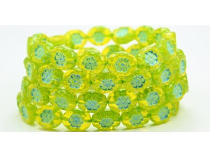 Flowers in oval 14x11mm - Pressed beads