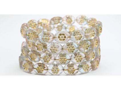 Flowers in oval 14x11mm - Pressed beads