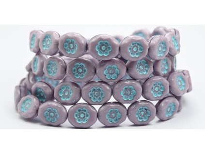 Flowers in oval 14x11mm - Pressed beads